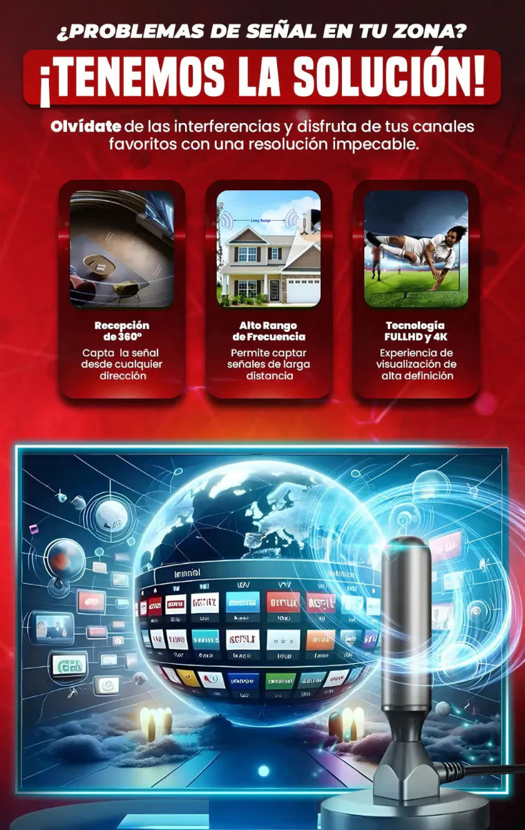 NUEVA ANTENA DIGITAL 4K - PACK HOGAR X3